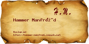 Hammer Manfréd névjegykártya